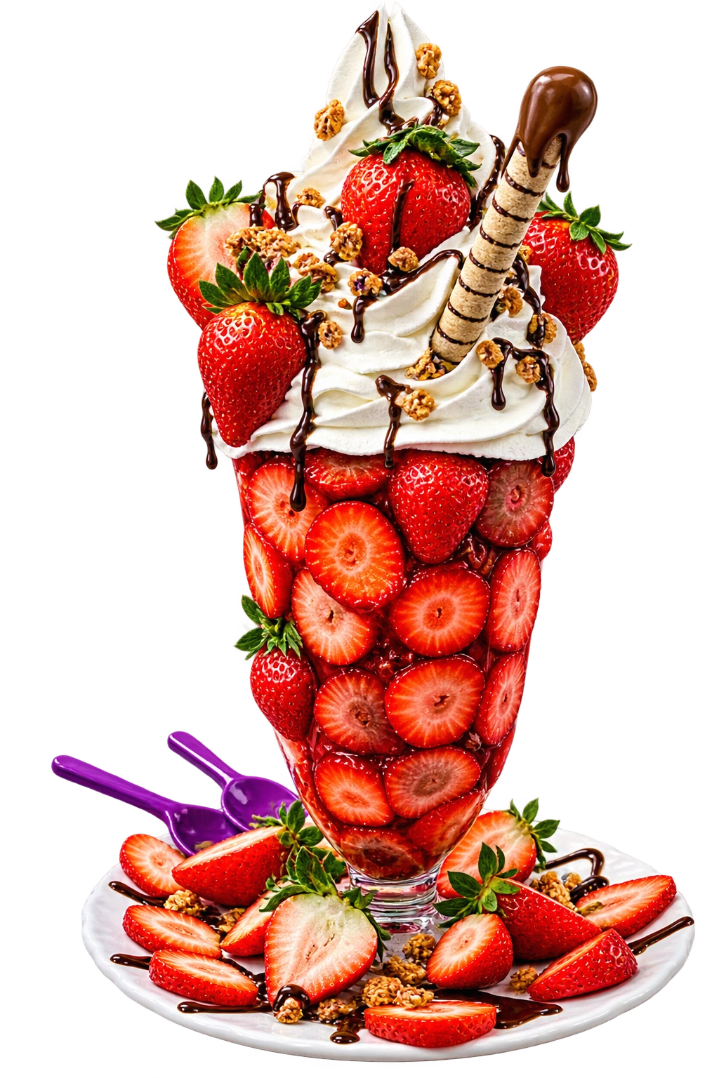 Taça de açaí com morango e creme